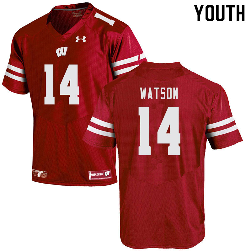 Youth #14 Nakia Watson Wisconsin Badgers College Football Jerseys Sale-Red